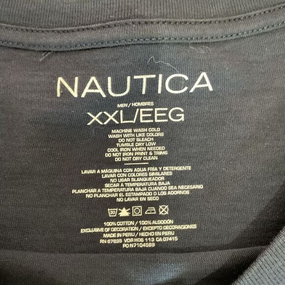 Nautica Sailing Club Navy Blue Graphic Print T-Shirt Men's XXL Sailboats Pacific - Picture 6 of 6